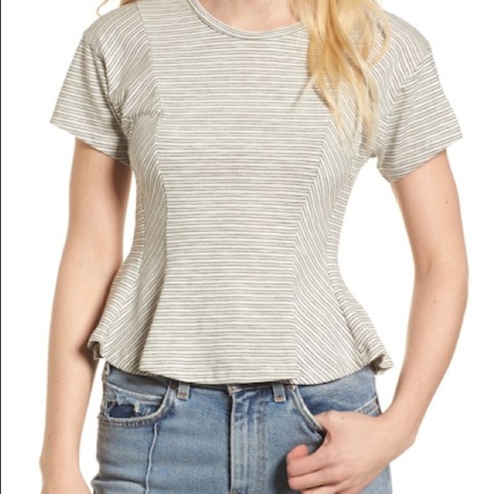 NWT striped peplum top